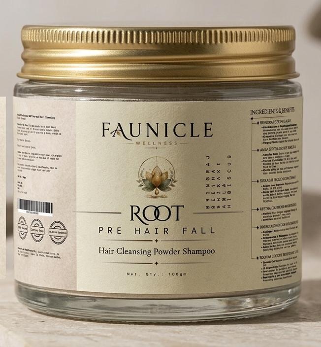 Root: Pre Hair Fall, Hair Cleansing Powder Shampoo | Faunicle